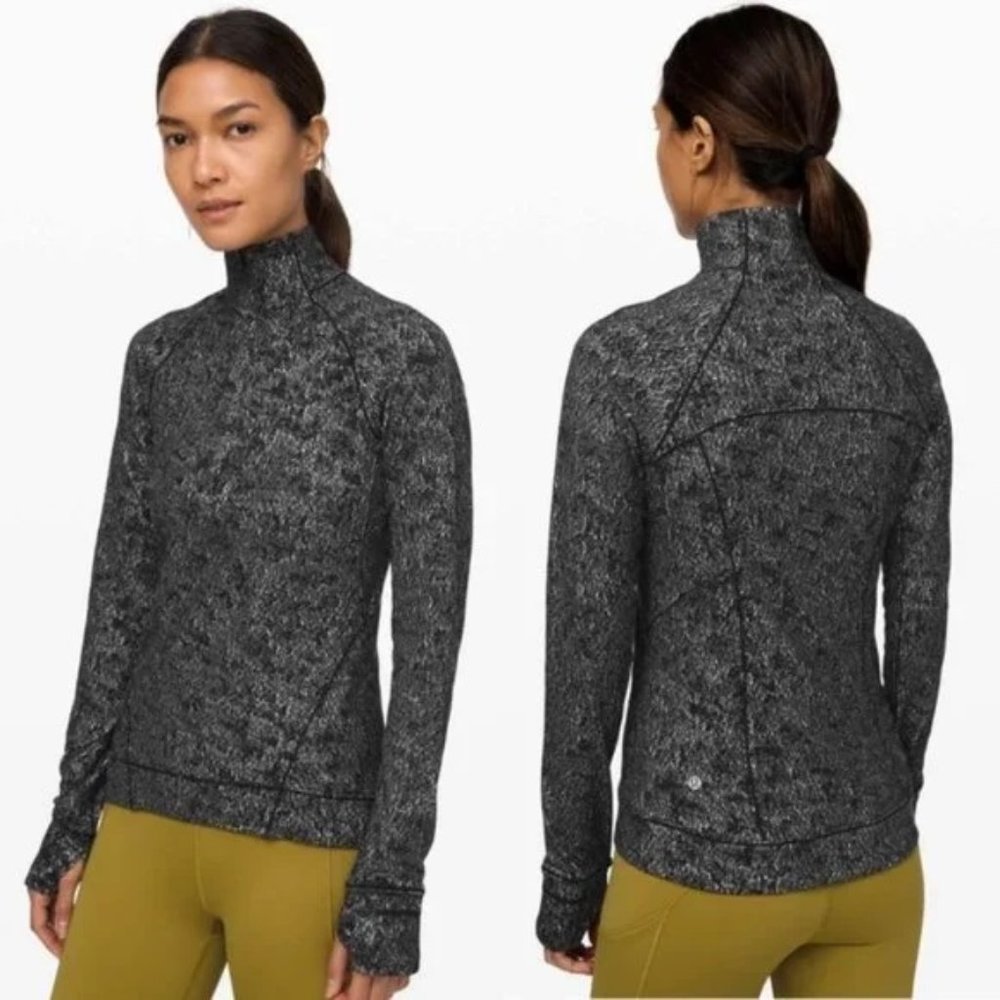 Lululemon Outrun the Elements Half 1/2 Zip Pullover Black/White Jacquard 12 - Picture 9 of 9
